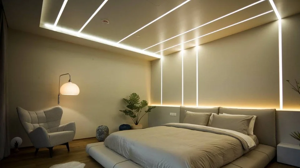 Linear light profile bedroom 3