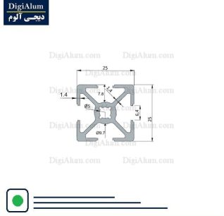 پروفیل شیاردار مهندسی 25-25