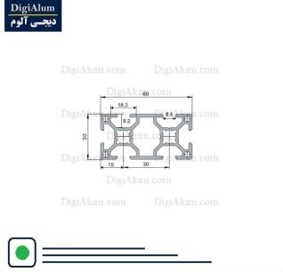 پروفیل شیاردار مهندسی 30-60