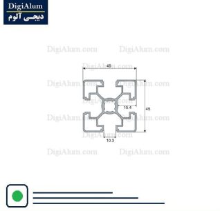 پروفیل شیاردار مهندسی 45-45